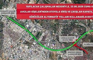Avcılar gişeleri çalışma nedeniyle araç trafiğine...