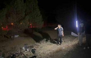 Buğday yüklü tır devrildi