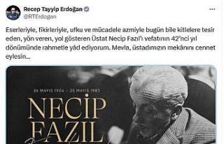 Cumhurbaşkanı Erdoğan’dan Necip Fazıl Kısakürek...