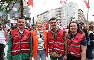 Denizli’de 1 Mayıs İşçi Bayramı yağış altında...