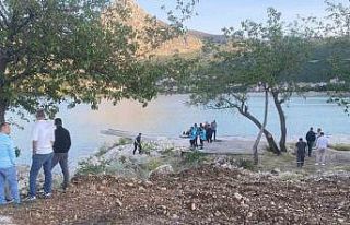 Gölde kaybolan mermer işçisi için arama çalışması...