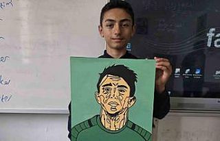 Hayran kalbiyle çizdi: 12 yaşındaki Ünal’ın...