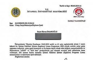 İmamoğlu’nun diplomasının iptali İstanbul Üniversitesi...