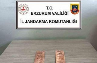Jandarma Erzurum’da 2 kilo sahte külçe altın...
