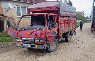 Kamyonların çarpıştığı kazada sürücülerden...