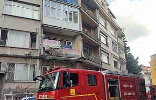 Konya’da boş apartmanda yangın paniği