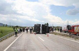 Konya’da yolcu otobüsü devrildi: 13 yaralı