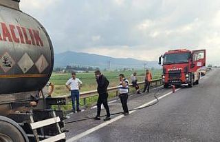 Osmaniye’de seyir halindeki tanker yandı