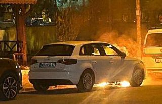 Park halindeki lüks otomobilde yangın