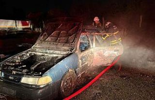 Park halindeki otomobil alevlere teslim oldu