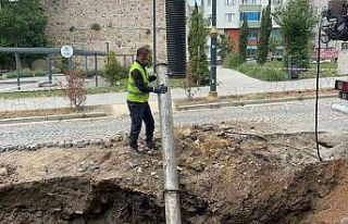 Sinop’ta su borusu patladı