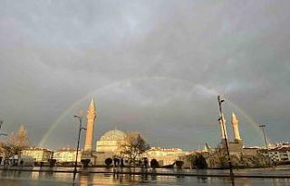 Sivas’ta sağanak sonrası gökkuşağı şöleni