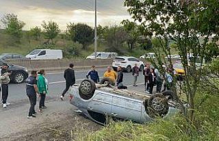 Takla atan otomobilden emniyet kemeri sayesinde yara...