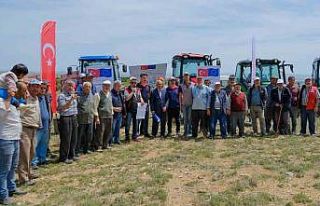 Tarımsal üretim için gübreleme yapılan mera arazisi...