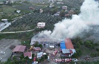 Tekstil fabrikası alevlere teslim oldu