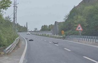 Tırın lastiği patladı facia ucuz atlatıldı