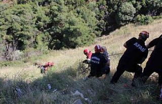 Virajı alamayan motosiklet uçuruma yuvarlandı