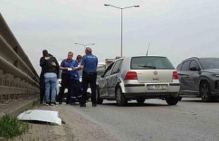 Viyadük üstünde yakıt tankerinin karıştığı...