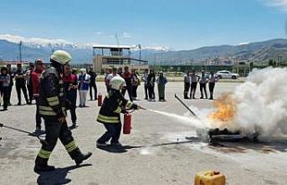 Yangınlara müdahale eğitimi düzenlendi