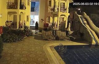 5.8 şiddetindeki deprem otelin havuzunu böyle etkiledi