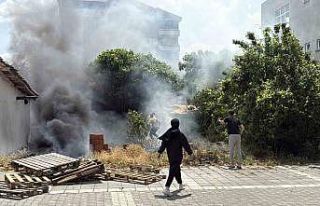 Alevler arasında kalan köpekler son anda kurtarıldı