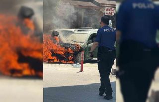 Ankara’da bir araç alev alev yandı