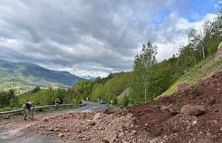 Ardahan-Posof kara yolunda toprak kayması