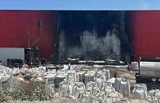 Asfalt fabrikasında yangın
