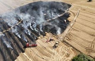 Babaeski’de anızda başlayan yangın ekili arazilere...