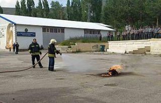 Bayburt POMEM’de yangın tatbikatı