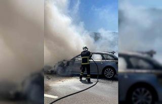 Bolu Dağı geçişinde otomobil küle döndü