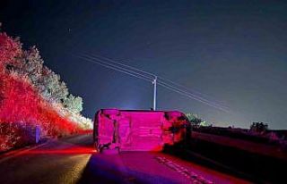 Bursa’da kontrolden çıkan araç takla attı