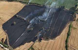 Çanakkale’de tarım arazisinde çıkan yangında...