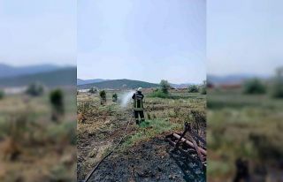 Çorum’da korkutan arazi yangını