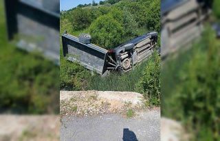 Devrilen cipin sürücüsü yaralandı