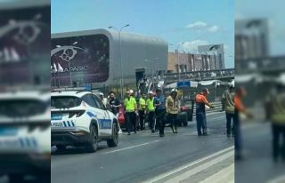 Direksiyon hakimiyetini kaybeden sürücü yan yoldan...