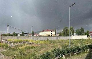 Diyadin’de dolu yağışı