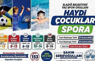 Elazığ Belediyesi ücretsiz yaz spor kursları başlıyor