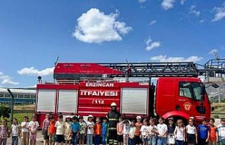 Erzincan İtfaiye Müdürlüğü minik öğrencileri...