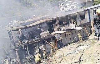 Gaziosmanpaşa’da işçilerin kaldığı konteynerde...