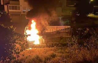 Gazipaşa’da park halindeki kamyon alev alev yandı