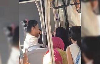 Halk otobüsünde tesettürlü kadına hakaret eden...