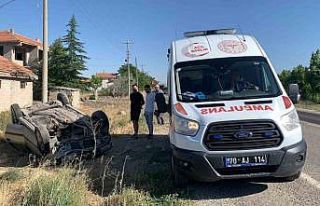 Karaman’da otomobil takla attı: 1 yaralı