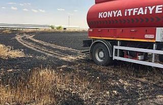 Kulu’da buğday tarlası yandı