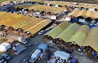 Kurban kesim alanlarındaki hareketlilik havadan görüntülendi