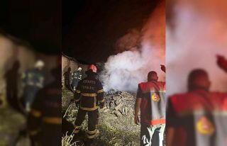 Mangal ateşinden çıkan kıvılcım otluk alana...