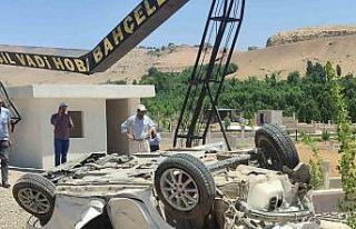 Mardin’de kontrolden çıkan otomobil şarampole...