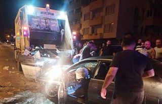 Mersin’de alkollü sürücünün çöp aracına...
