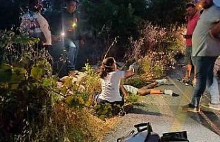 Motosiklet şarampole uçtu: 1 yaralı