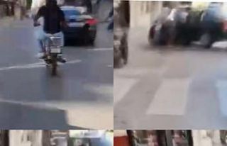 Motosikletlilerin farklı kazaları gözler önünde